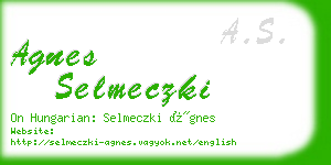 agnes selmeczki business card